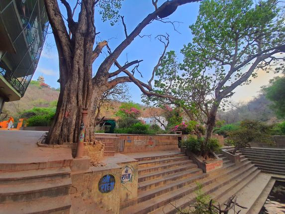Sideview of Radha Sarovar Barsana