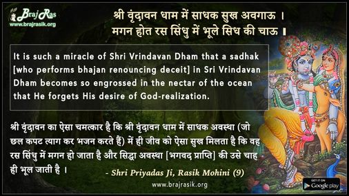 श्री वृंदावन धाम में साधक सुख अवगाऊ - श्री प्रियादास जी, रसिक मोहिनी (9)