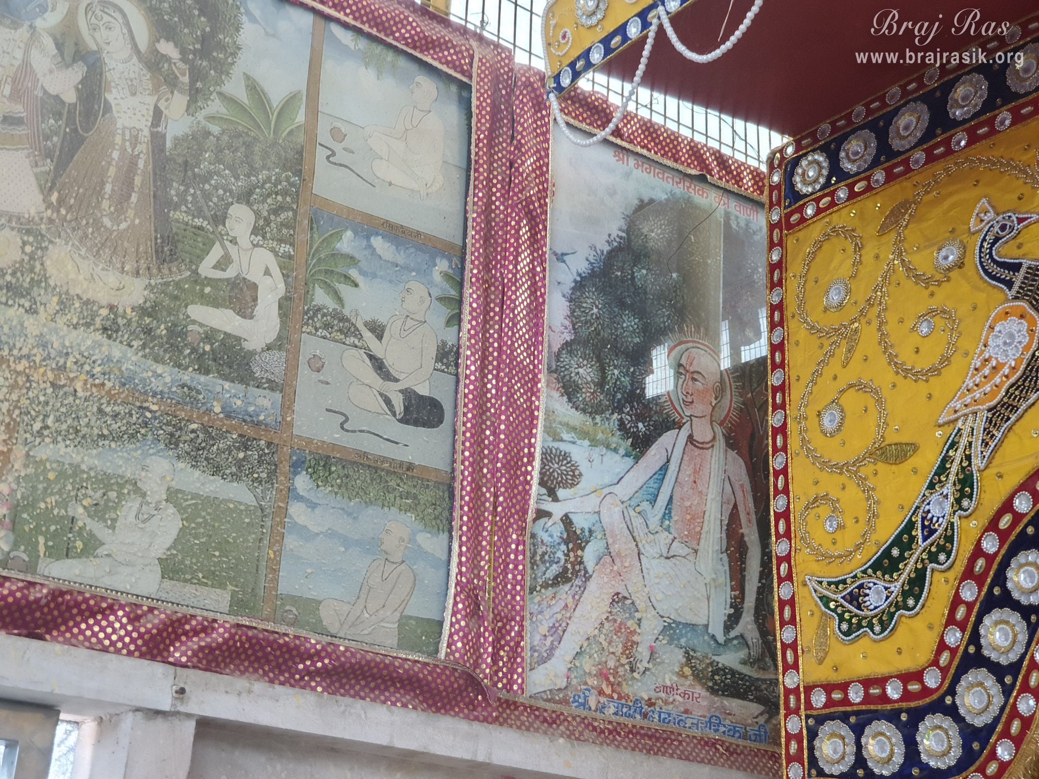 Painting of Swami Bhagwat Rasik Dev Ji at Radha Bavdi in Vrindavan.