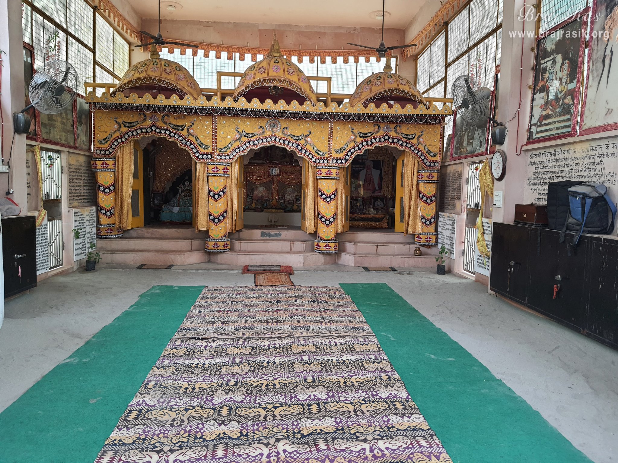 View of the temples inside Radha Bavdi in Vrindavan.