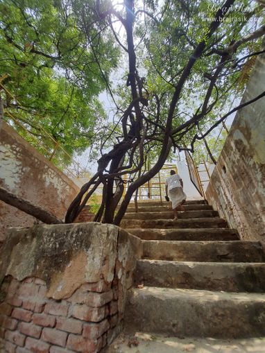 Stairs of Radha Bavdi in Vrindavan.