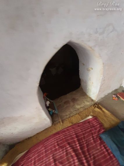 View of the caves of the saints at Radha Bavdi in Vrindavan.