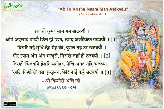 अब तो कृष्ण नाम मन अटक्यौ - श्री किशोरी अलि जी