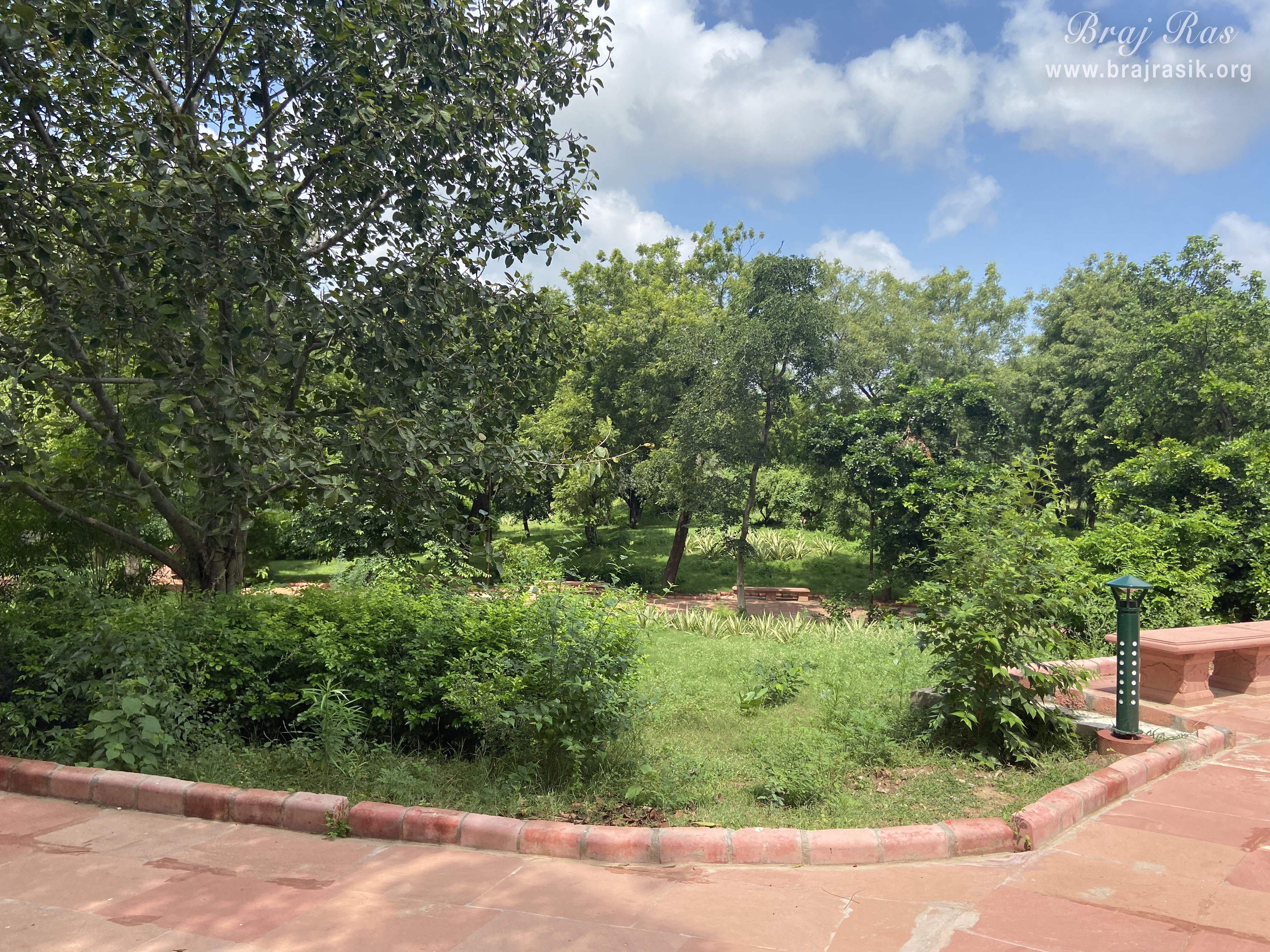 Beautiful view of Gardens near Raskhan Samadhi