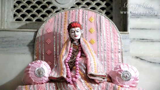 A beautiful darshan of Shri Hita Harivansh Mahaprabhu in Shri Hita Mahal, Vrindavan