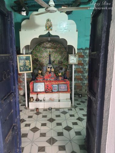 Distant darshan Of Shri Mor Bihari Biharini Ju in Shri Mor Bihari Temple, Nandgaon.