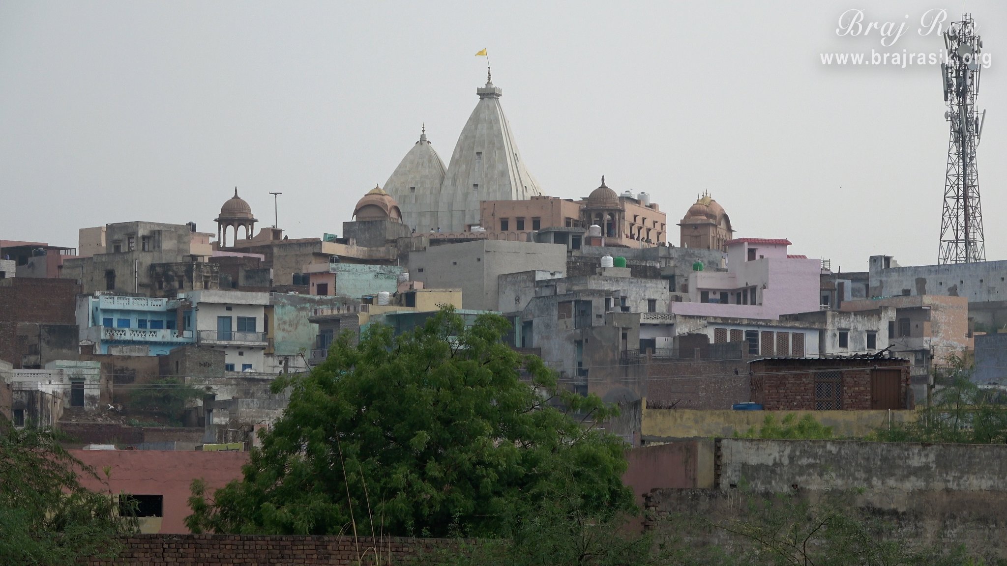 A beautiful view of Nandgaon village from Shri Mor Bihari Temple.