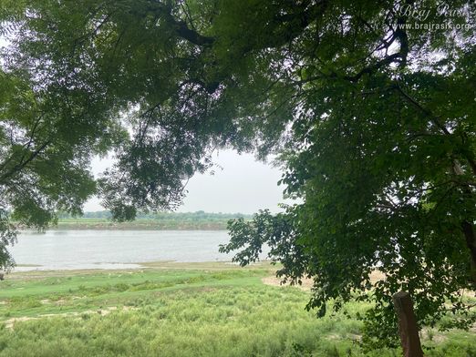 A nice view of Chintaharan Ghat of Yamuna Ji near Chintaharan Mahadev Temple in Gokul Mahavan.