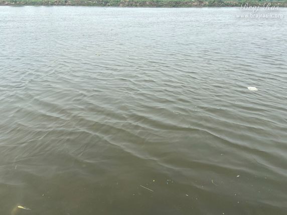 Beautiful waters of Yamuna Ji at Chintaharan Ghat near Chintaharan Mahadev Temple in Gokul Mahavan.
