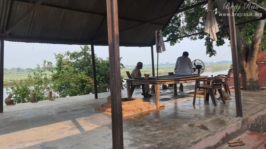 View of the place of fire sacrifice at Brahmand Ghat in Gokul Mahavan.