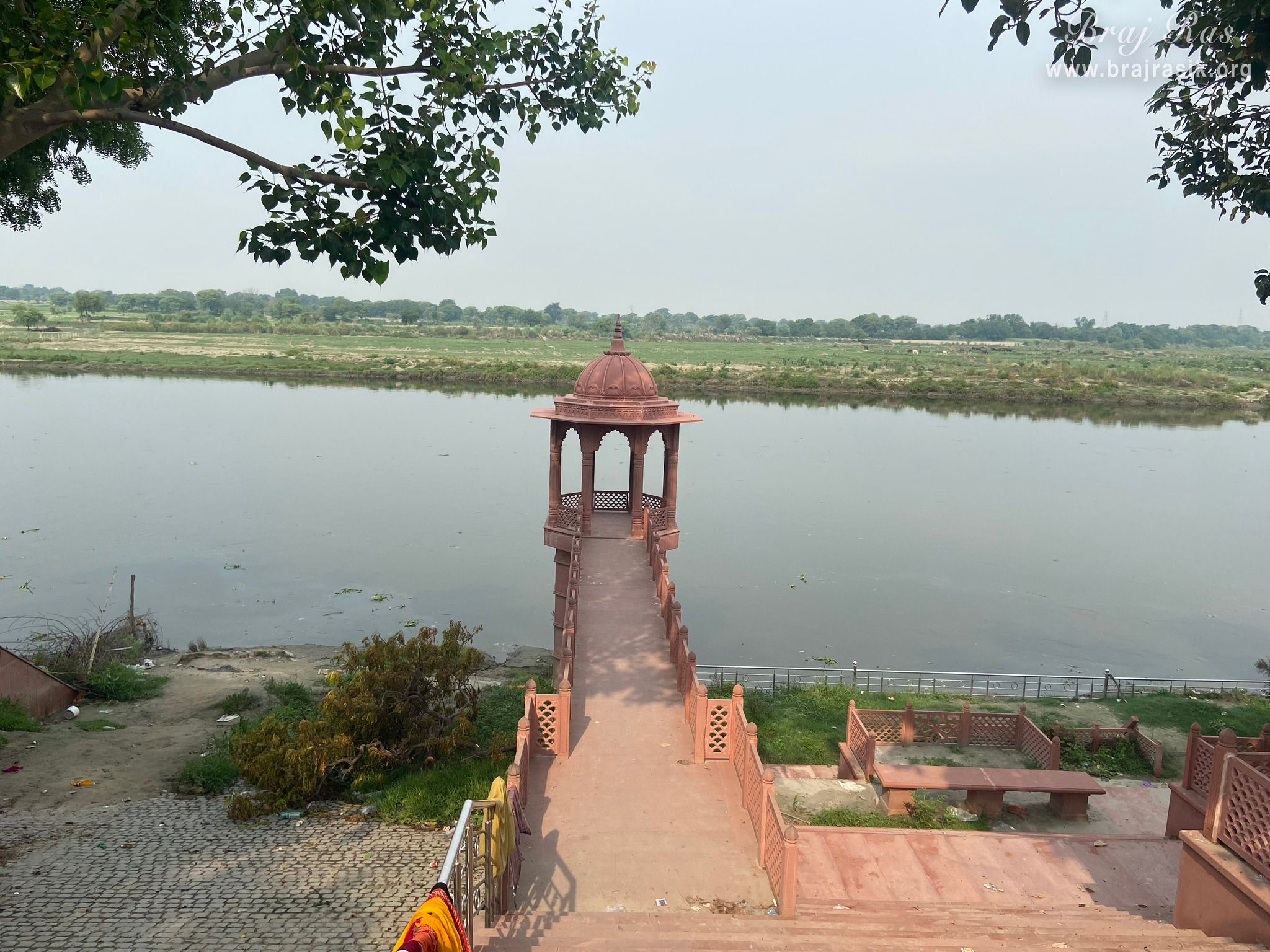 View of a resting place at Brahmand Ghat in Gokul Mahavan.