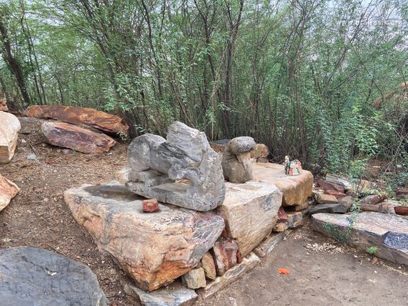 View of Hau Bilau in the form of Rock near Yashoda Kund in Nandgaon.