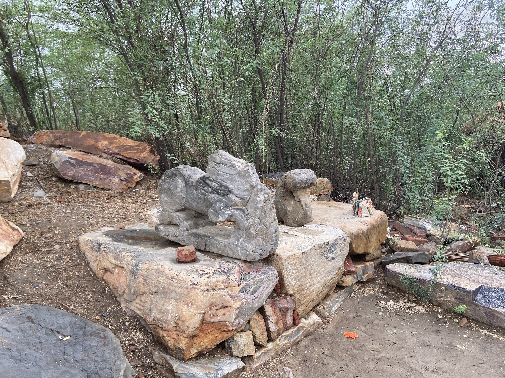 View of Hau Bilau in the form of Rock near Yashoda Kund in Nandgaon.