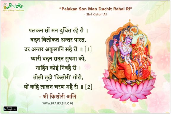 पलकन सों मन दुचित रहै री - श्री किशोरी अलि