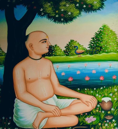 Beautiful Painting of Shri Rasik Dev of Haridasi sect.