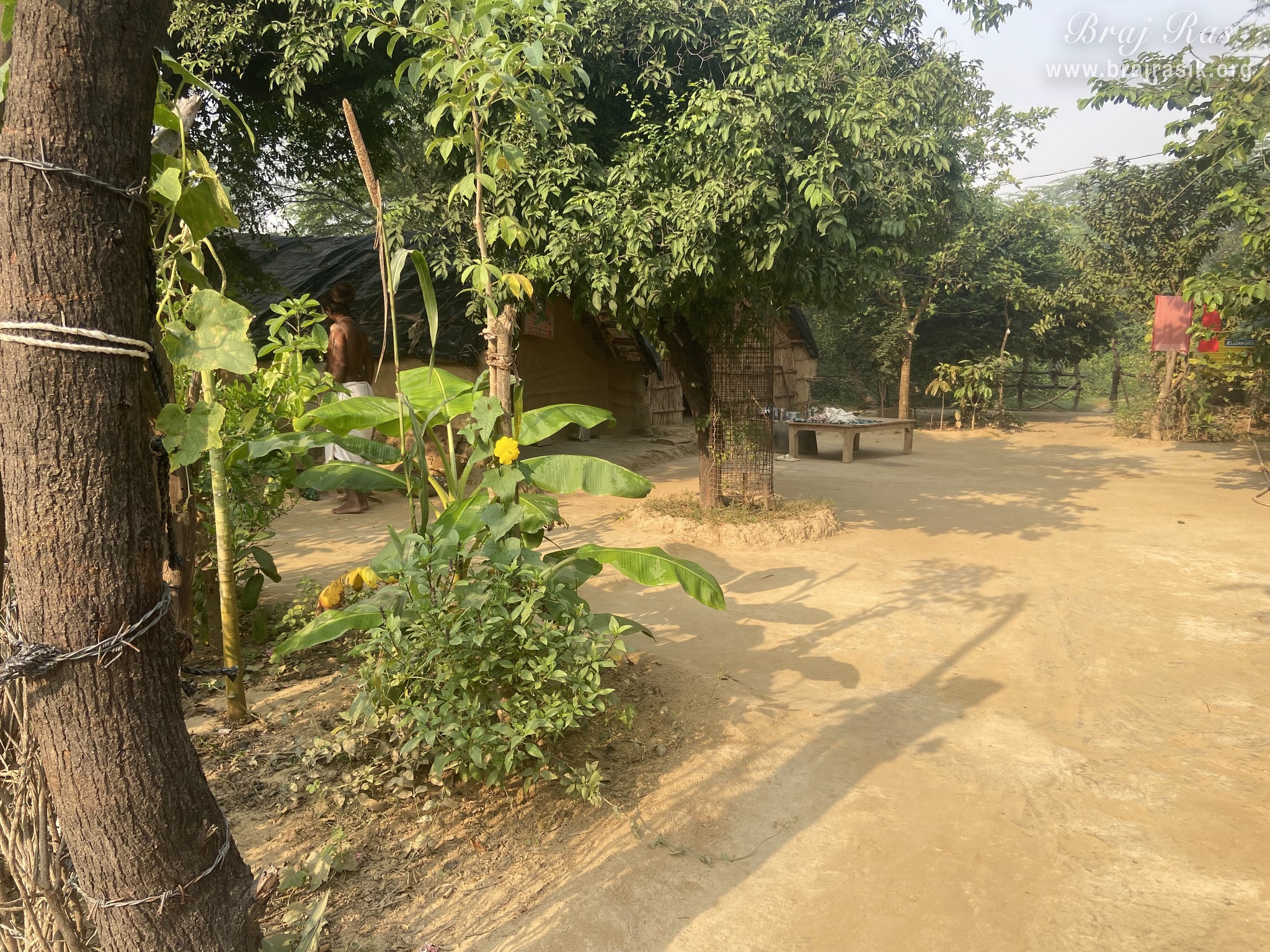 A surrounding view of the bhajan kutir of a sadhu in Vanshivat.