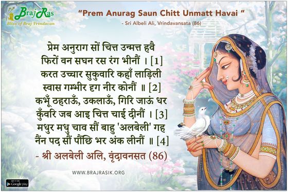 Prem Anurag Saun Chitt Unmatt Havai - Sri Albeli Ali, Vrindavansata (86)