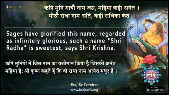 ऋषि मुनि गायौ नाम जस महिमा कही अनंत - ब्रज के दोहे 