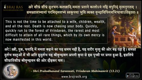 Are Sheeghram Sheeghram -   Shri Prabodhanand Saraswati, Vrindavan Mahimamrit (13.21)