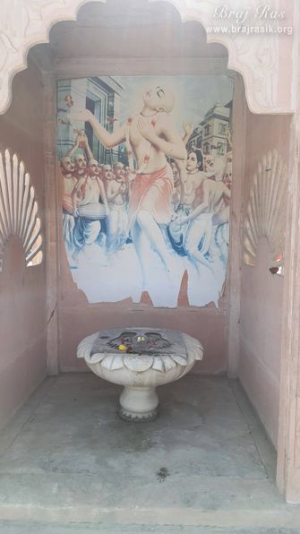View of a picture of Sri Chaitanya Mahaprabhu near Krishn Kund in Madhuvan - Braj.