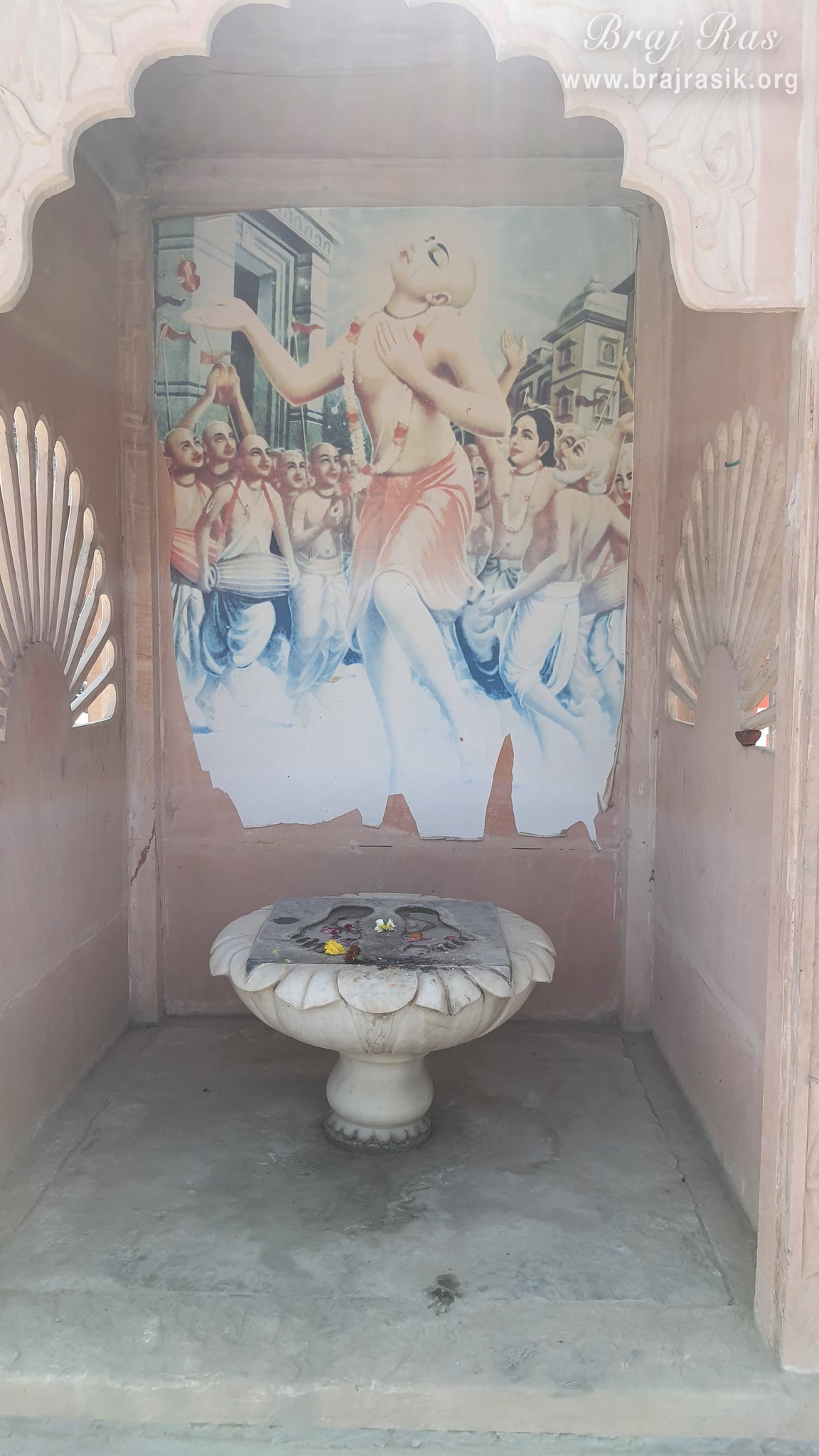 View of a picture of Sri Chaitanya Mahaprabhu near Krishn Kund in Madhuvan - Braj.