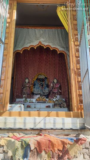 Darshan of Shri Dauji (Lord Balram) in middle, Mother Revati in the left, and Mother Varuni in the right in Madhuvan - Braj.