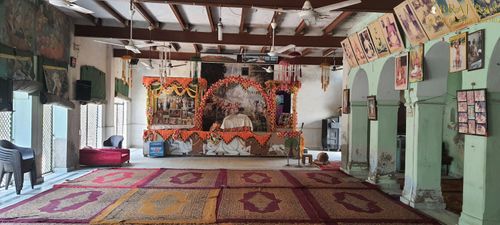 The place where the discourses of Srimadbhagwat take place daily in Bhagwat Niwas, Vrindavan.