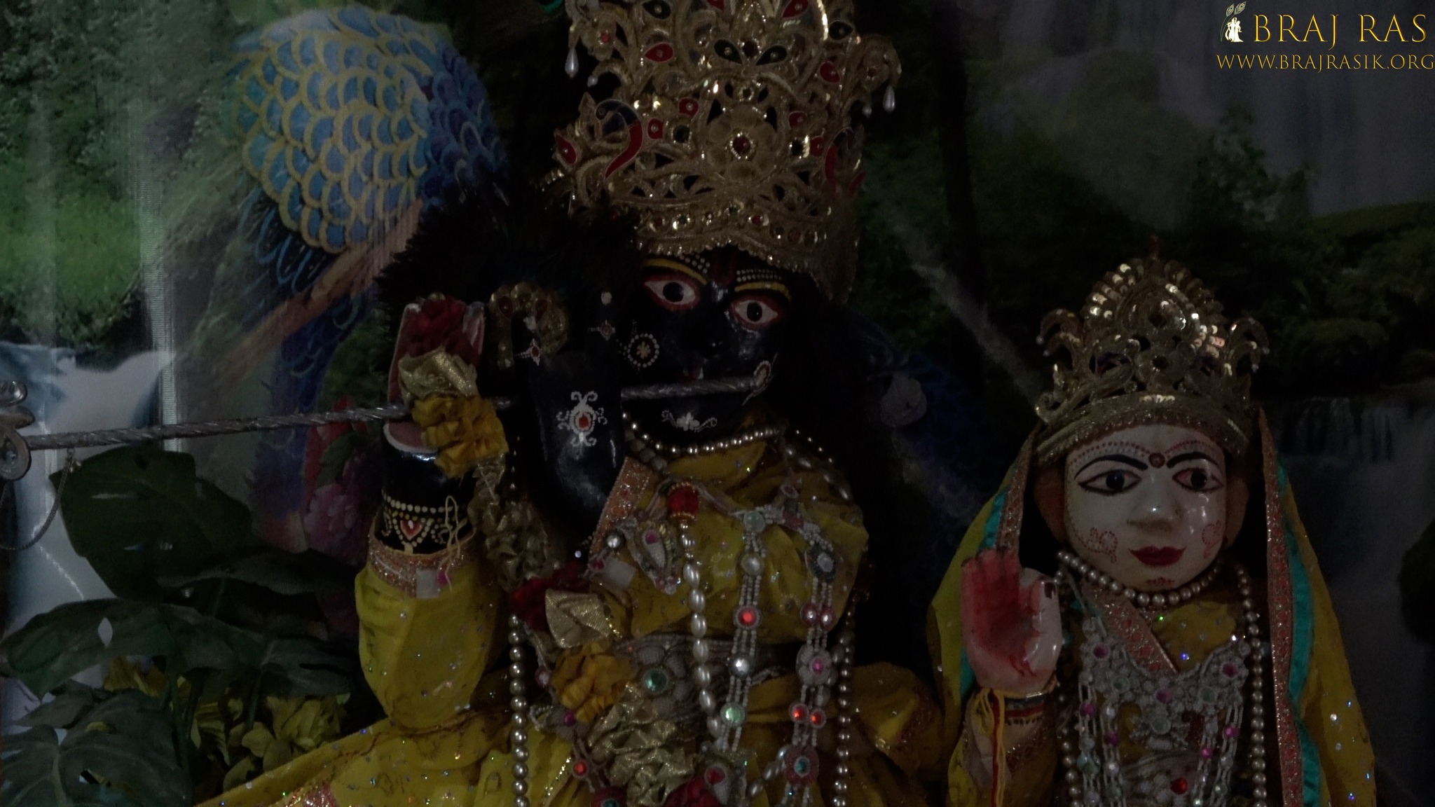 Closeup darshan of Shri Radha Uddhav Bihari Ji in Uddhava Kunda, Govardhan.