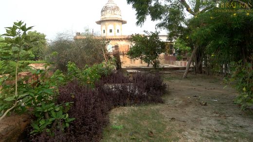 Beautiful garden around Shri Radha Uddhav Bihari Temple at Uddhava Kunda, Govardhan.
