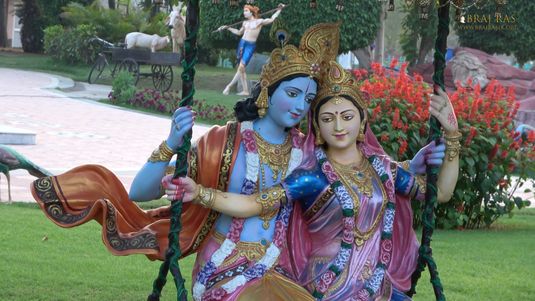 Shri Shyama Shyam Swinging at Rangeeli Mahal, Barsana.