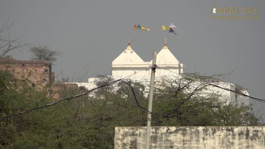 Flags are flying on top of the old Srinath Ji's temple established by Shri Vallabhacharya ji near Govind Kund, Govardhan.