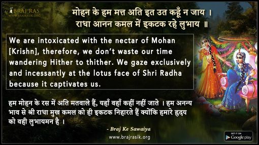 मोहन के हम मत्त अति इत उत कहूँ न जाय - ब्रज के दोहे