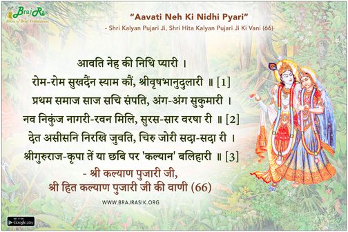 Aavati Neh Ki Nidhi Pyari - Shri Kalyan Pujari Ji, Shri Hita Kalyan Pujari Ji Ki Vani (66)