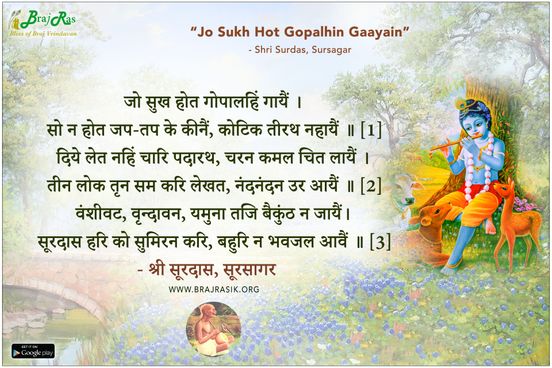 जो सुख होत गोपालहिं गायैं - श्री सूरदास, सूरसागर