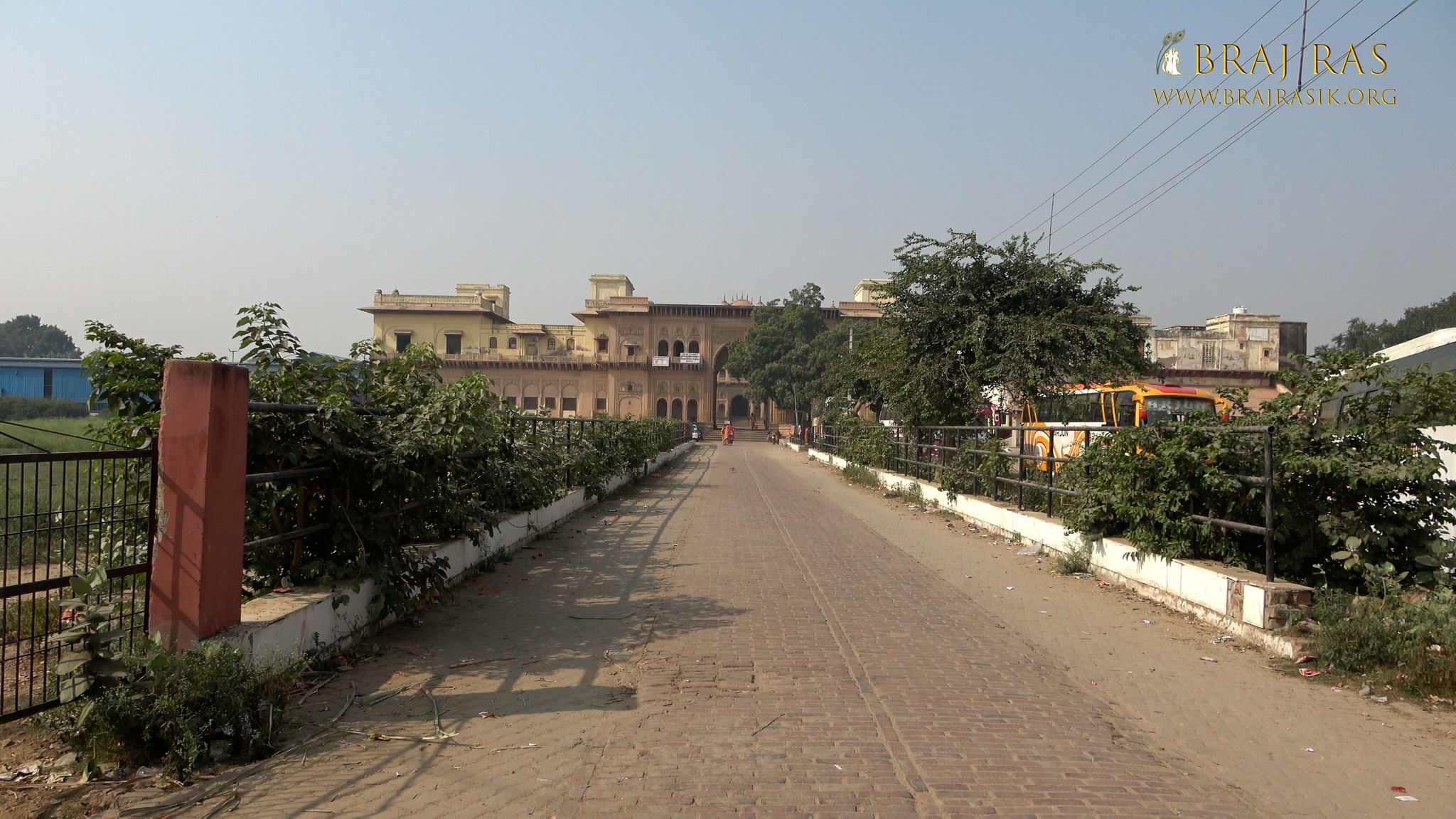 View from the entrance of Jaipur Temple in Vrindavan.