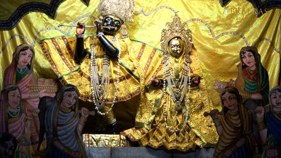 Close darshan of Shri Radha Madhav Ji in Jaipur Temple, Vrindavan.