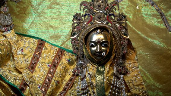 Close darshan of Shri Radha in Jaipur Temple, Vrindavan.