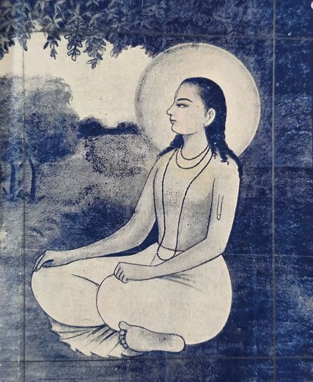 Old portrait of Shri Sewak Ji, a rasik saint of Vrindavan of Shri Radha Vallabh sect.