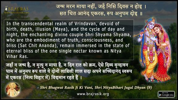 जन्म मरन माया नहीं, जहँ निसि दिवस न होइ  - श्री भगवत रसिक की वाणी, श्री नित्यविहारी जुगल ध्यान (9)