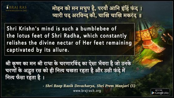 मोहन को मन मधुप है, परयौ आनि इंहिं फंद - श्री रूपरसिक देवाचार्य, श्री प्रेम मंजरी (2)