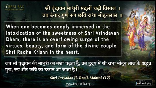 Shri Vrindavan Maadhuri Madlon Chadi Visaal -  Shri Priyadas Ji, Rasik Mohini (17)