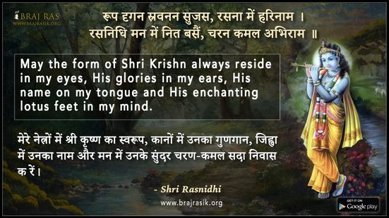 रूप दृगन स्रवनन सुजस - श्री रस निधि जी 