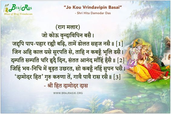 Jo Kou Vrindavipin Basai - Shri Hita Damodar Das