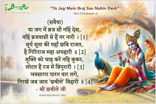 Ya Jag Mein Braj Sau Nahin Desh - Shri Chhabeele Ji