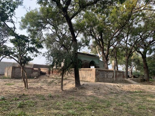 View of a Bhajan place of a Rasik devotee inside Shri Lalita Bagh, Vrindavan.