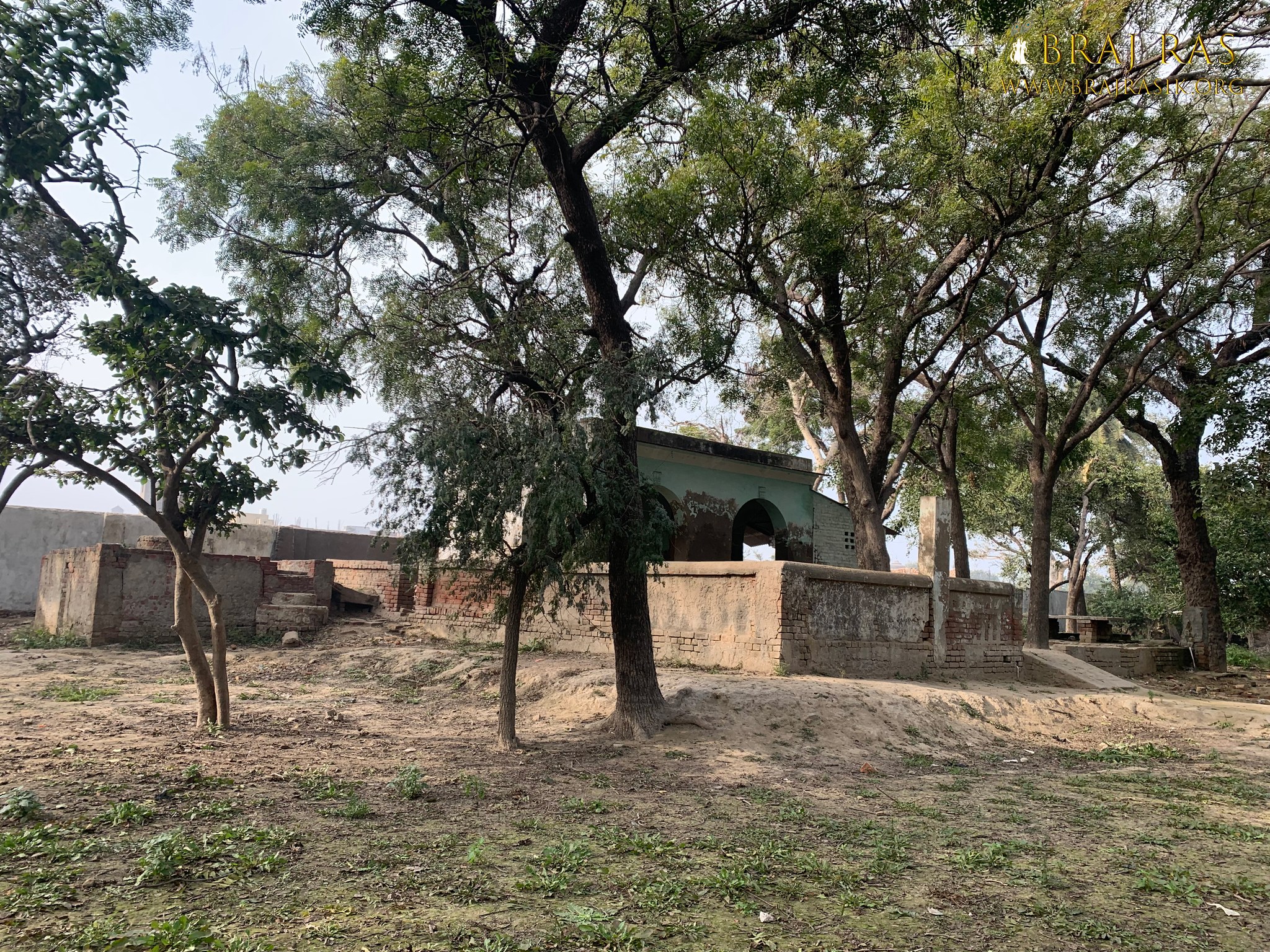 View of a Bhajan place of a Rasik devotee inside Shri Lalita Bagh, Vrindavan.