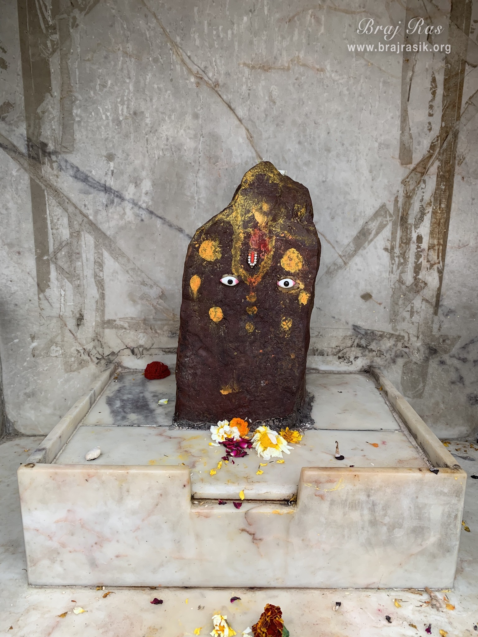 Darshan of Lord Giriraj Govardhan at Garud Govind Temple near Vrindavan.