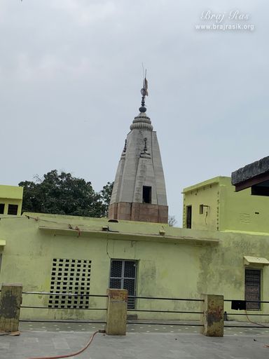 View of the top of the temple at Garud Govind Temple near Vrindavan.