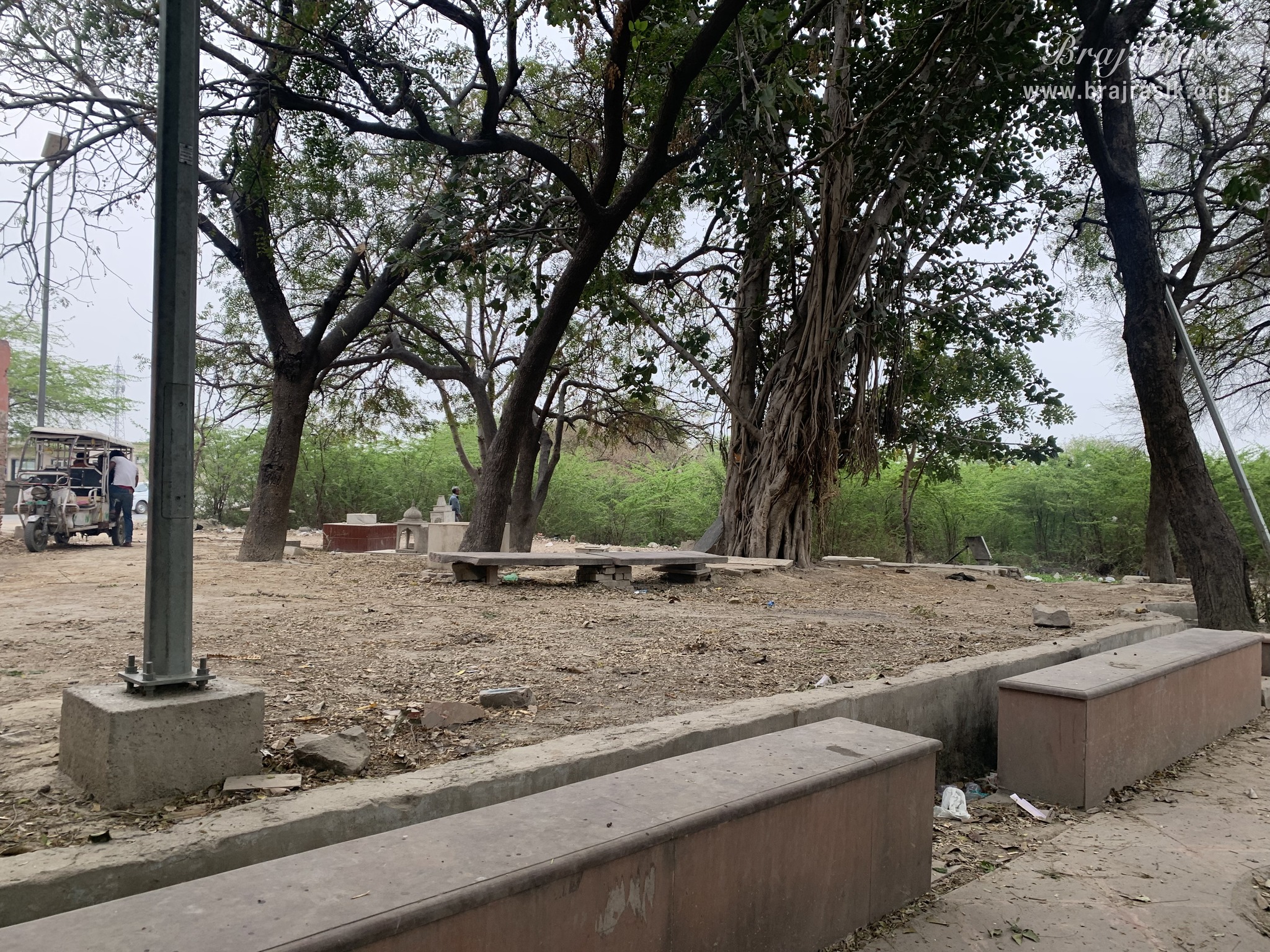 View of the nearby area of Garud Govind Temple near Vrindavan.