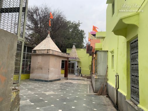 Inside view of Garud Govind Temple near Vrindavan. 